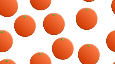 Orange on a white background, vector illustration, pattern. round orange frui Stock Illustration