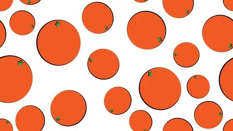 Orange on a white background, vector illustration, pattern. round orange frui Stock Illustration