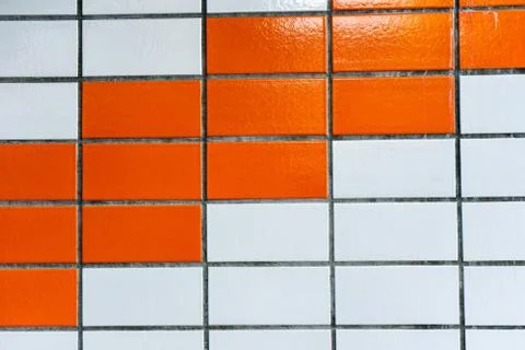 Orange white brick wall pattern structure Stock Photos