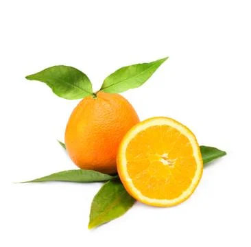 Orange on white Stock Photos