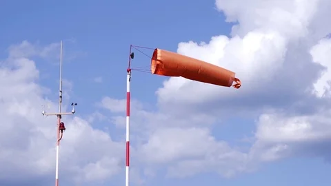 An orange windsock Video stock 101579200