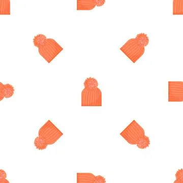 Orange winter hat pattern seamless vector Illustrazione stock