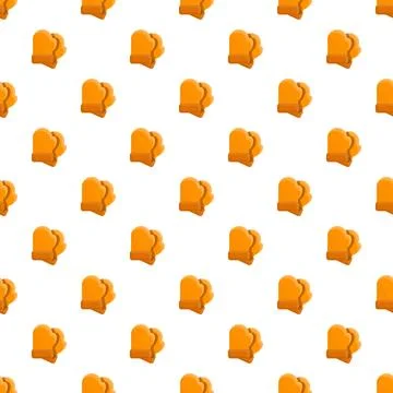 Orange winter mittens seamless pattern for cold weather Illustrazione stock