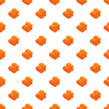 Orange winter mittens seamless pattern for holidays Illustrazione stock