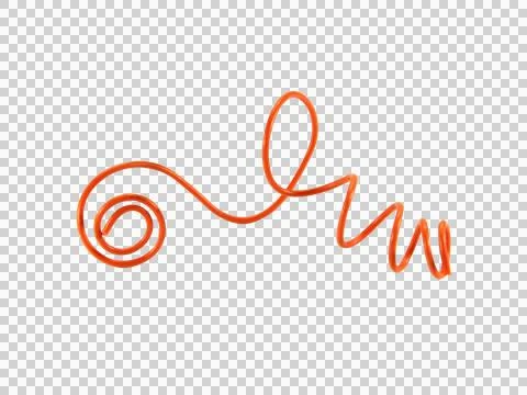 Orange wire cable of usb and adapter isolated on white background.Electronic Stock Photos