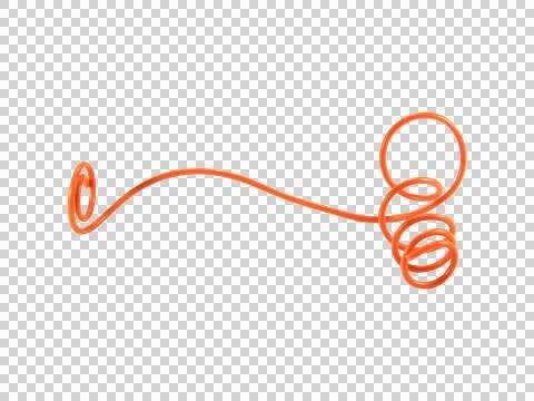 Orange wire cable of usb and adapter isolated on white background.Electronic Stock Photos