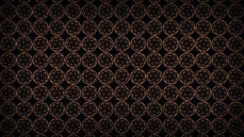 Orange wired icosphere rotating slowly on black background Stock Footage 307669510