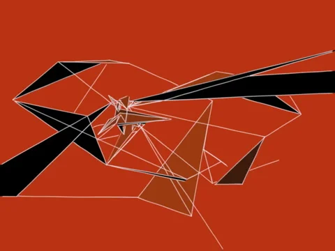 Orange wireframe abstract 動画素材 1072156