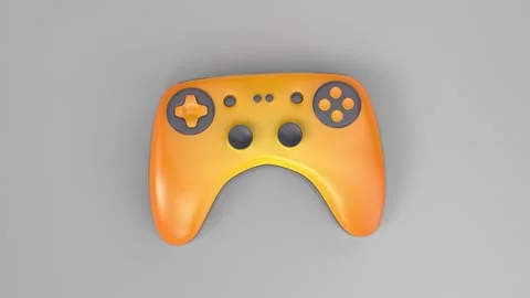 Orange wireless game controller Stock Footage 278096212