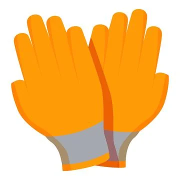 Orange work gloves protecting hands ensuring safety Stock Illustration