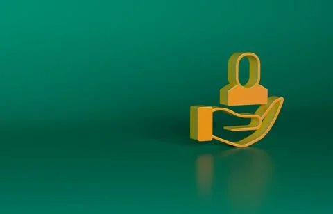 Orange Worker icon isolated on green background. Business avatar symbol user Stock Illustration