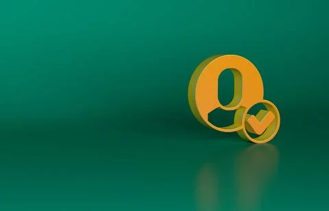 Orange Worker icon isolated on green background. Business avatar symbol user Stock Illustration