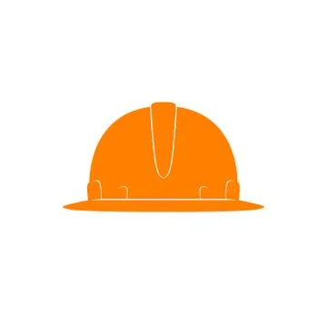 Orange Working Hard Hat 스톡 일러스트