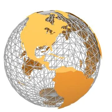 Orange world map 2 Stock Illustration