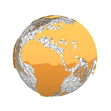 Orange world map Stock Illustration