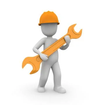 Orange wrench Stock Illustration