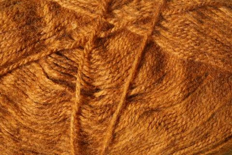 Orange yarn wool closeup background texture Stock Photos