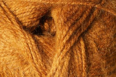Orange yarn wool closeup background texture Foto stock