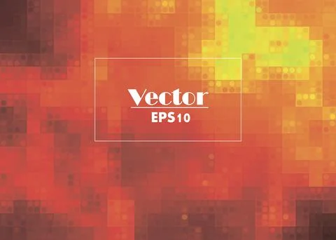 Orange yellow abstract pixel vector image Stock Illustration