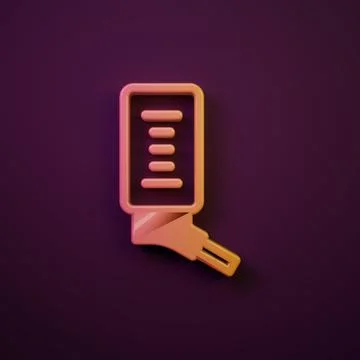 Orange-yellow Automatic drinker for small pets icon isolated on purple back.. イラスト素材