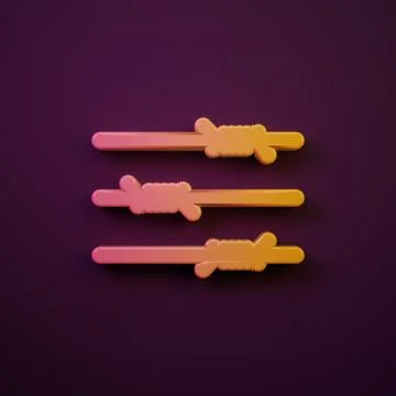 Orange-yellow Barbed wire icon isolated on purple background. Minimalism co.. Stock Illustration
