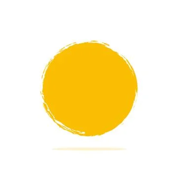 Orange yellow circle brush stroke isolated on white background. Round grunge. Stock Illustration