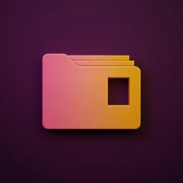 Orange-yellow Document folder icon isolated on purple background. Accountin.. Stockillustratie