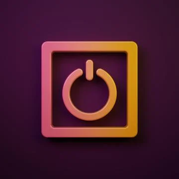 Orange-yellow Electric light switch icon isolated on purple background. On .. 스톡 일러스트