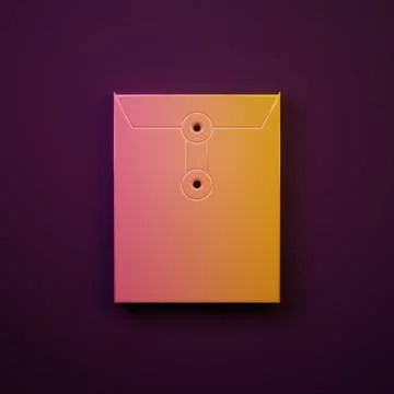 Orange-yellow Envelope icon isolated on purple background. Email message le.. Stock Illustration