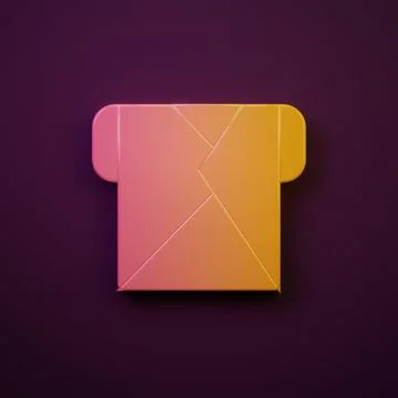 Orange-yellow Envelope icon isolated on purple background. Email message le.. Stock Illustration