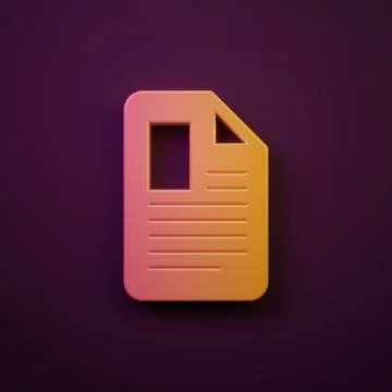 Orange-yellow File document icon isolated on purple background. Checklist i.. Stock Illustration