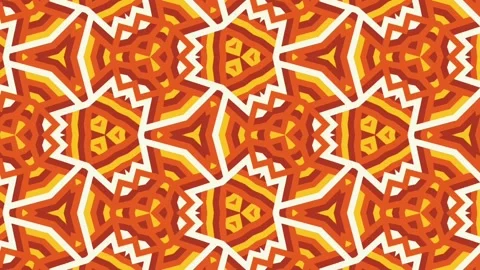 Orange &amp; yellow geometric kaleidoscope pattern Stock Footage 135051903