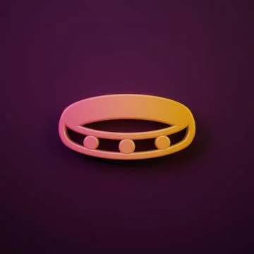 Orange-yellow Gold ring icon isolated on purple background. Minimalism conc.. Stock Illustration