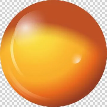 Orange-yellow gradient sphere is glowing in transparent graphic space with Stock Illustration