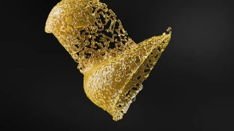 Orange yellow liquid splash on black bg super slow motion 1000 FPS Stock Footage 321895079