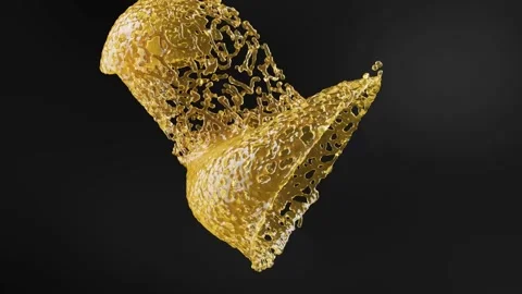 Orange yellow liquid splash on black bg super slow Stock Footage 322202006