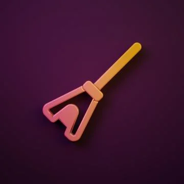 Orange-yellow Mop icon isolated on purple background. Cleaning service conc.. Stock Illustration