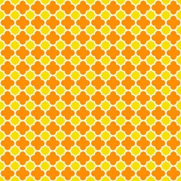 Orange Yellow Quatrefoil Seamless Background Stock Illustration