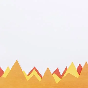 Orange yellow red triangular graphs white background Stock Illustration