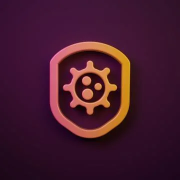 Orange-yellow Shield protecting from virus, germs and bacteria icon isolate.. Stock Illustration