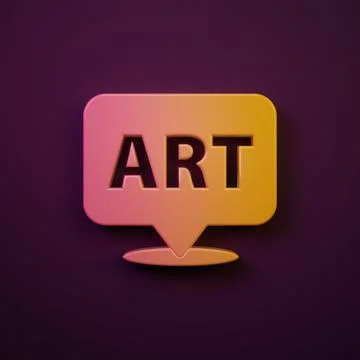 Orange-yellow Speech bubble with text art icon isolated on purple backgroun.. 스톡 일러스트