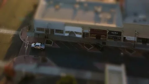 Orange Yellow Sunset behind mountains Slow Hyperlapse tilt shift effect Video stock 144648600