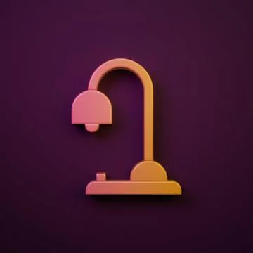 Orange-yellow Table lamp icon isolated on purple background. Minimalism con.. 스톡 일러스트