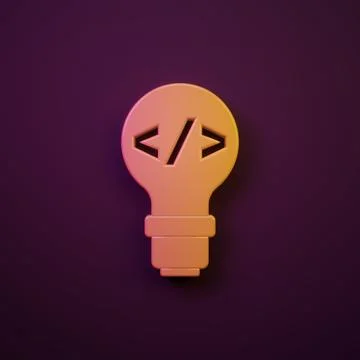 Orange-yellow Web design and front end development icon isolated on purple .. イラスト素材