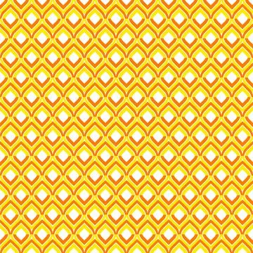 Orange Yellow White Geometric Pattern with Symmetrical Repeating Design Illustration