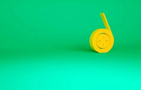 Orange Yoyo toy icon isolated on green background. Minimalism concept. 3d ill Stock Illustration