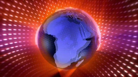 Orange/Blue Earth Animation Video stock 449803