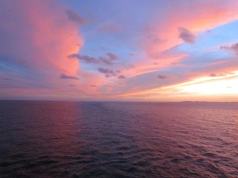 OrangeBlueOceanSunset2 Stock Photos