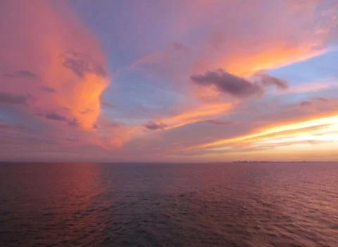 OrangeBlueOceanSunset4 Stock Photos