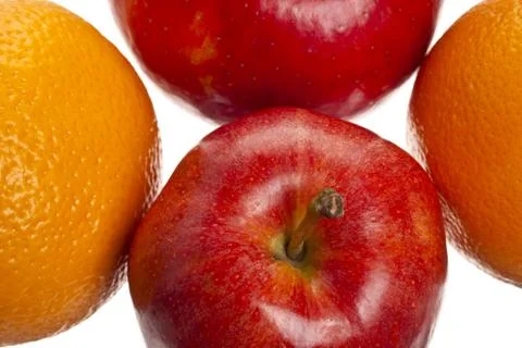 Oranges and apples Stock Photos